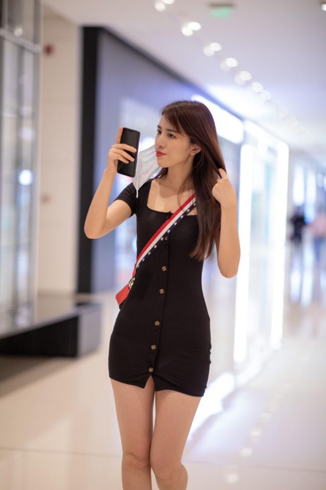 逛商场的黑色包臀裙美丽女孩【385P】00050-灰麻雀