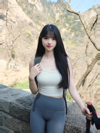 图片[9]-爱爬山的瑜伽裤MM，太甜美了！~-灰麻雀