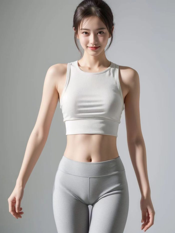 AI瑜伽裤清纯妹子系列图-灰麻雀
