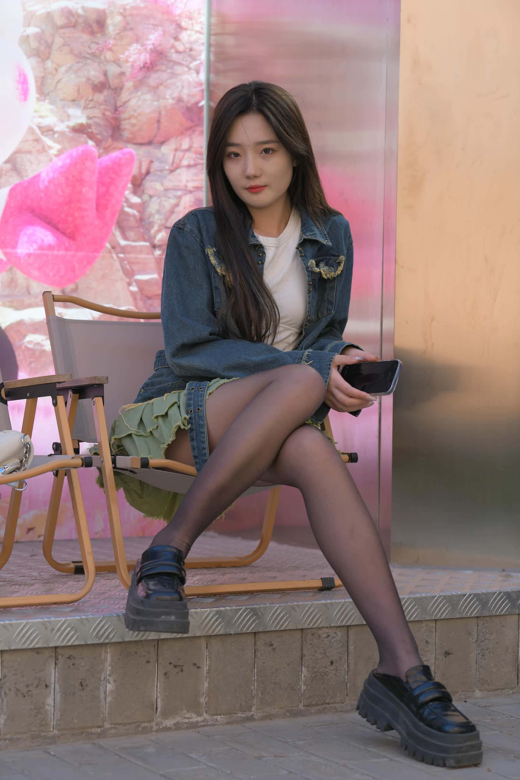 图片[5]-黑丝牛仔裙妹子，长得太标志了【750P】J3414-灰麻雀