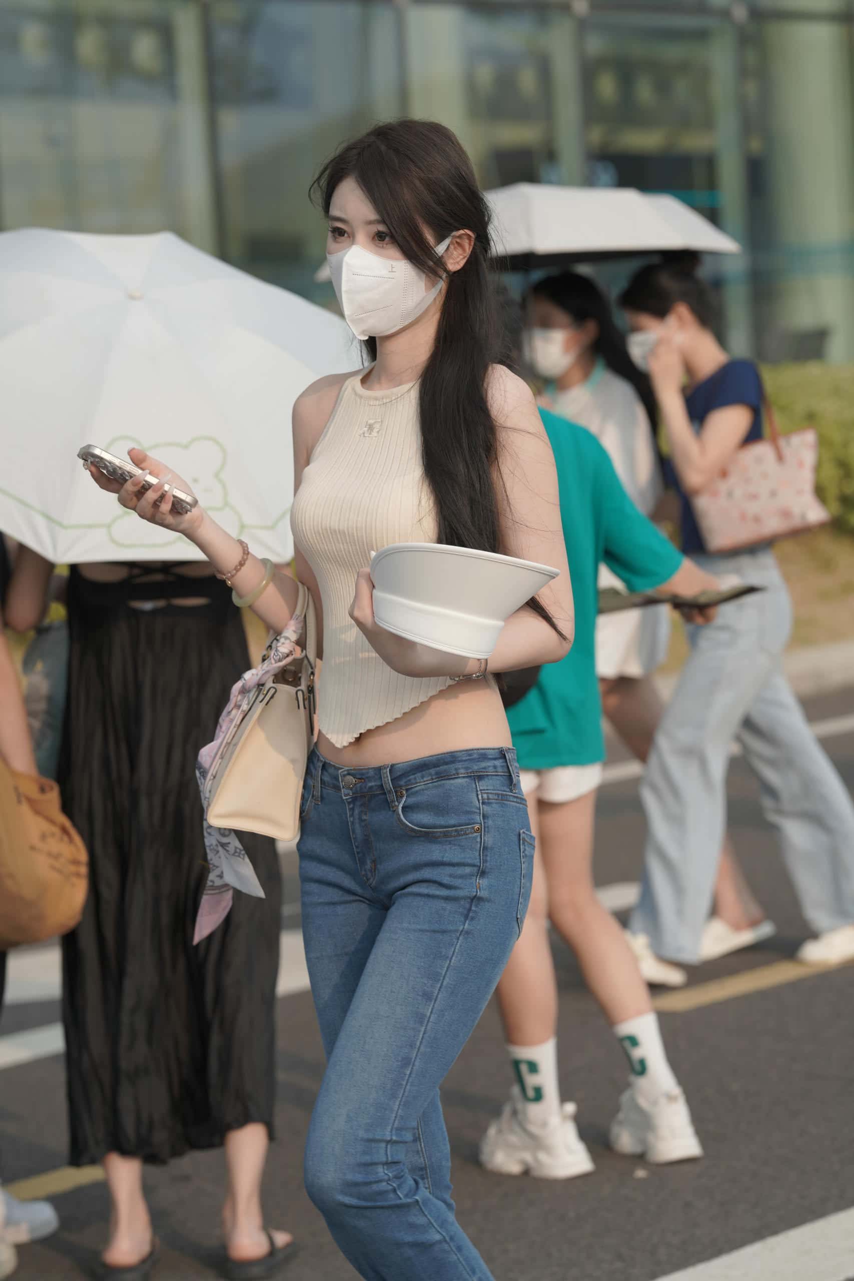 图片[3]-清纯喇叭牛仔裤女孩 【79P】J3591-灰麻雀